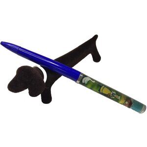 Dachshund Felt Sculpture Table Office Decor Doxie Pen Rest Vtg Xonex MCM 60s Dog